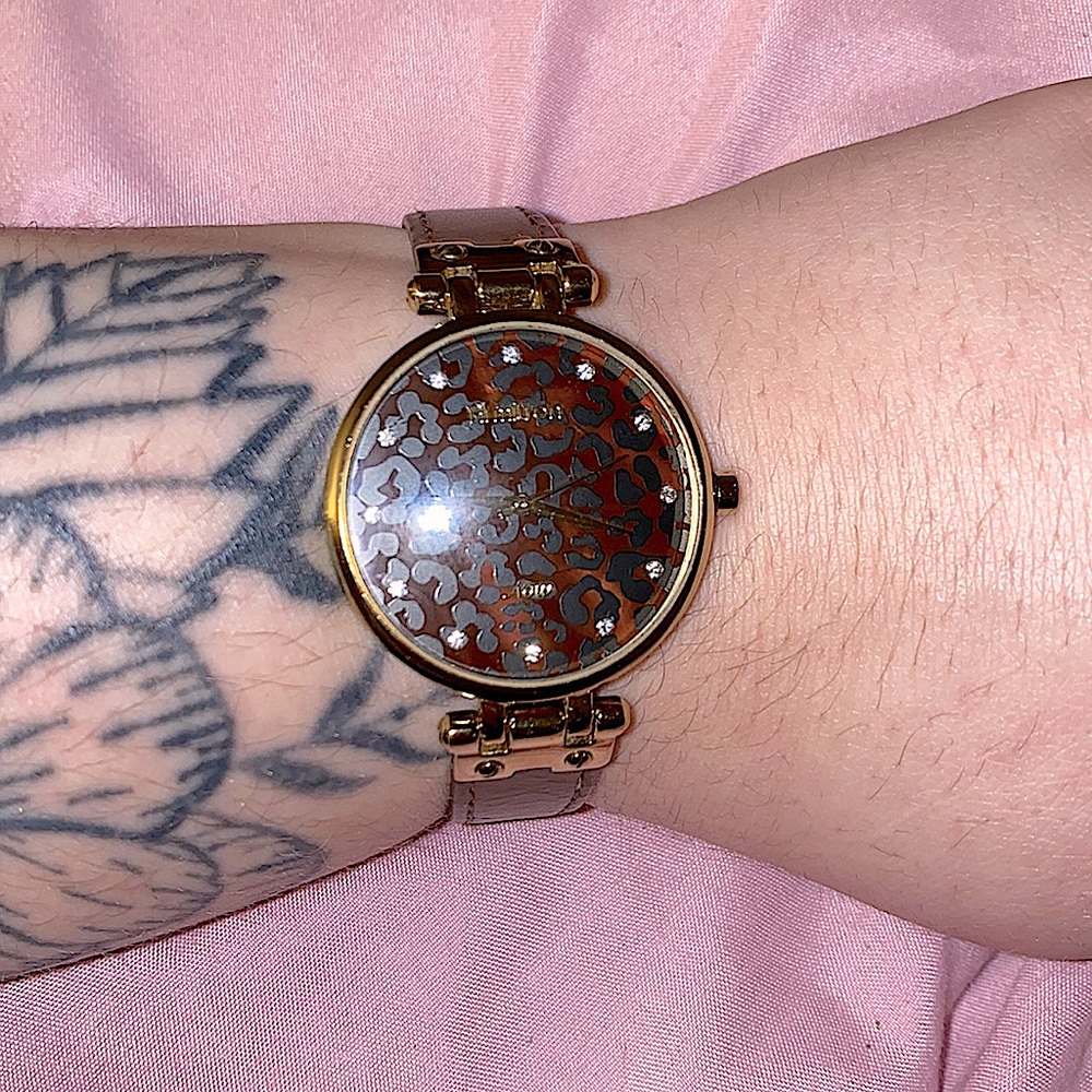 Armitron leopard and gold watch